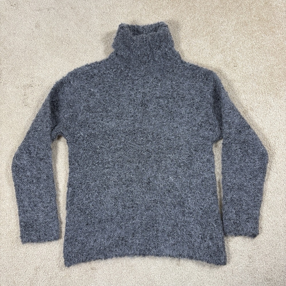 Vintage Anthropologie Mohair Wool Grey Turtleneck Long Sleeve Sweater Medium M